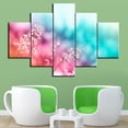 thumbnail image 4 of TISHIRON 5PCS Framed Canvas Wall Art Set,60"x40" Pink and Blue Flowers Canvas Art Decor, 4 of 7