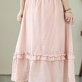 thumbnail image 7 of Sngxgn Women's Elegant High Waist A Line Flared Midi Skirt(Pink,XXL), 7 of 7