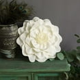thumbnail image 4 of JWH 3D Small Round Decorative Peony Shape Throw Pillows with Insert 14 inch Cream, 4 of 11