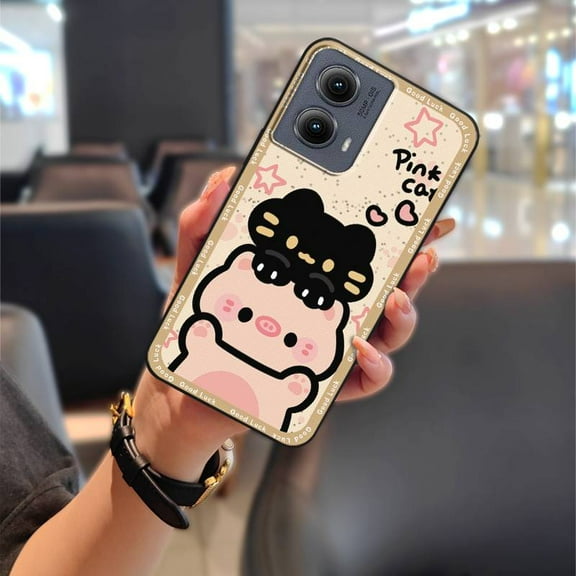 LYM-Phone Case For MOTO Edge 5G 2024, Back Cover Durable Cartoon Shockproof Anti-dust Dirt-resistant Graffiti Phone Pouch Protective TPU Full wrap Cute Waterproof Fashion Design Animals