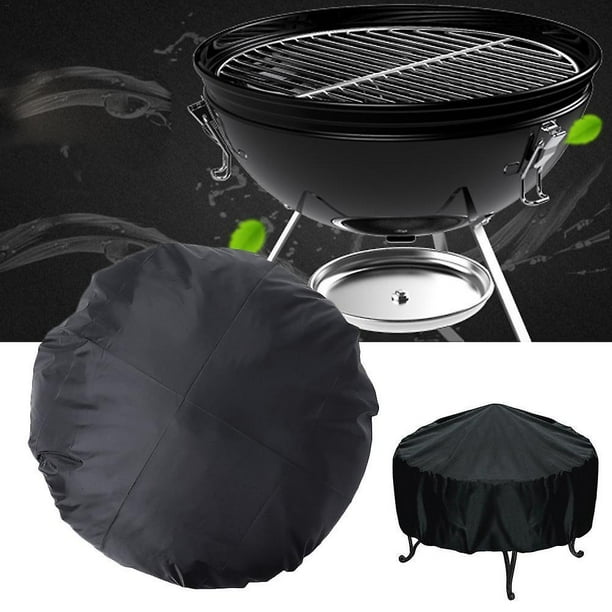 AWSAD Funda Para Barbacoa Impermeable, Cubierta Para Barbacoa 210D Oxford,Redonda Protector Para Barbacoa, Anti-Viento/UV,Cubierta Para Barbacoa De Gas Resistente (Color : Black, Size : 80x80cm
