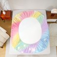 thumbnail image 4 of Manfei Ink Rainbow Fitted Sheet Queen, Cartoon Stars Galaxy Bedding, Glitter, 3pcs, 1 Fitted Sheet and 2 Pillowcases, 4 of 6
