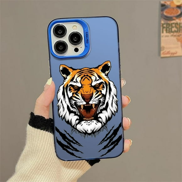 Tiger Head Pattern Advanced Phone Case For iPhone 16 15 14 13 12 11 Pro Max 7 8 14 15 16 Plus X XR XS Max Lightweight Case Blue AB49 For iPhone 7 or 8