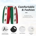 thumbnail image 3 of Men's 2 in 1 Swim Trunks with Compression Liner Mexican Flag Quick Dry Beach Shorts, 3 of 6