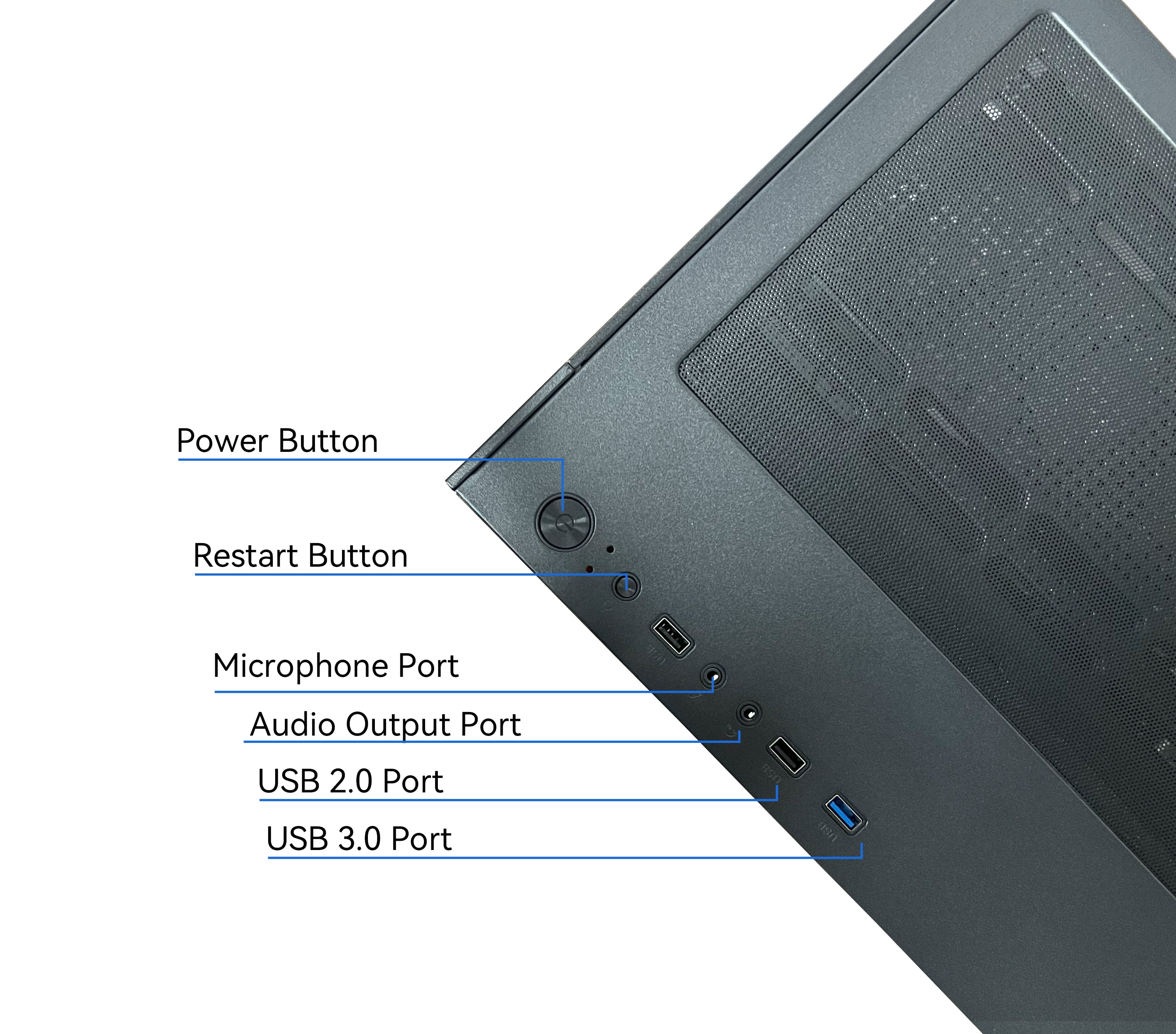 YAWYORE Gaming PC Desktop computer AMD Ryzen 7 5700X RTX 5060 32GB RAM 1TB M.2 SSD Wifi PC Gaming Black