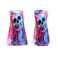 thumbnail image 3 of Vsdgher Neon Skull With Milkshake Print Summer Dresses for Women Casual U Neck Beach Dress Sleeveless Tank Loose Sundress with Pocket -XX-Large, 3 of 7