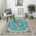 thumbnail image 3 of SUSUZI 5.3 x 7.5 feet Area Rugs for Living Room, Machine Washable Bohemian Retro Rugs, Low Pile Chenille Printed Carpet, 3 of 9
