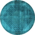 thumbnail image 1 of Ahgly Company Indoor Round Oriental Light Blue Industrial Area Rugs, 7' Round, 1 of 4
