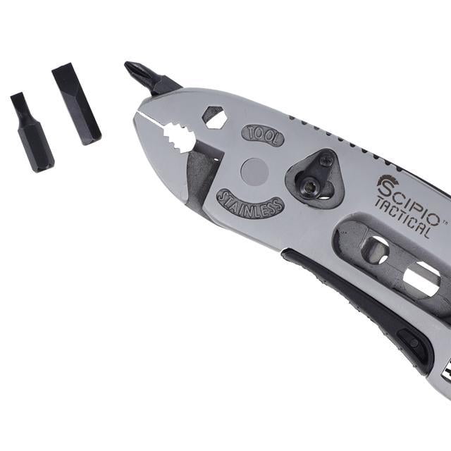 Scipio FCC0020 Ranch Hand Multi-Tool Pocket Knife 2.75-Inch Blade - Pliers and Adjustable Wrench - for Ranch Hands and Outdoorsmen - Silver