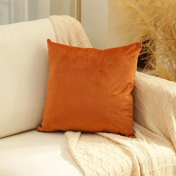 Dtwnek 1 Pc Velvet Decorative Throw Pillow Covers, Soft Square Cushion Cover Case for Couch Bed Sofa Office, 18x18 Inch