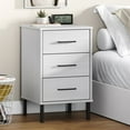 thumbnail image 1 of vidaXL Bedside Cabinet with Metal Legs White Solid Wood Pine OSLO, 1 of 5