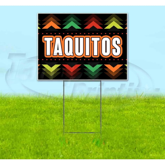 Fiesta Taquitos (18" x 24") Yard Sign, Includes Metal Step Stake