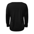 thumbnail image 4 of Black Hoodies for Women Ladies Casual Loose Solid Color Buttons V-neck Long-Sleeved Sweater Women Fall Tops for Women 2025, 4 of 6