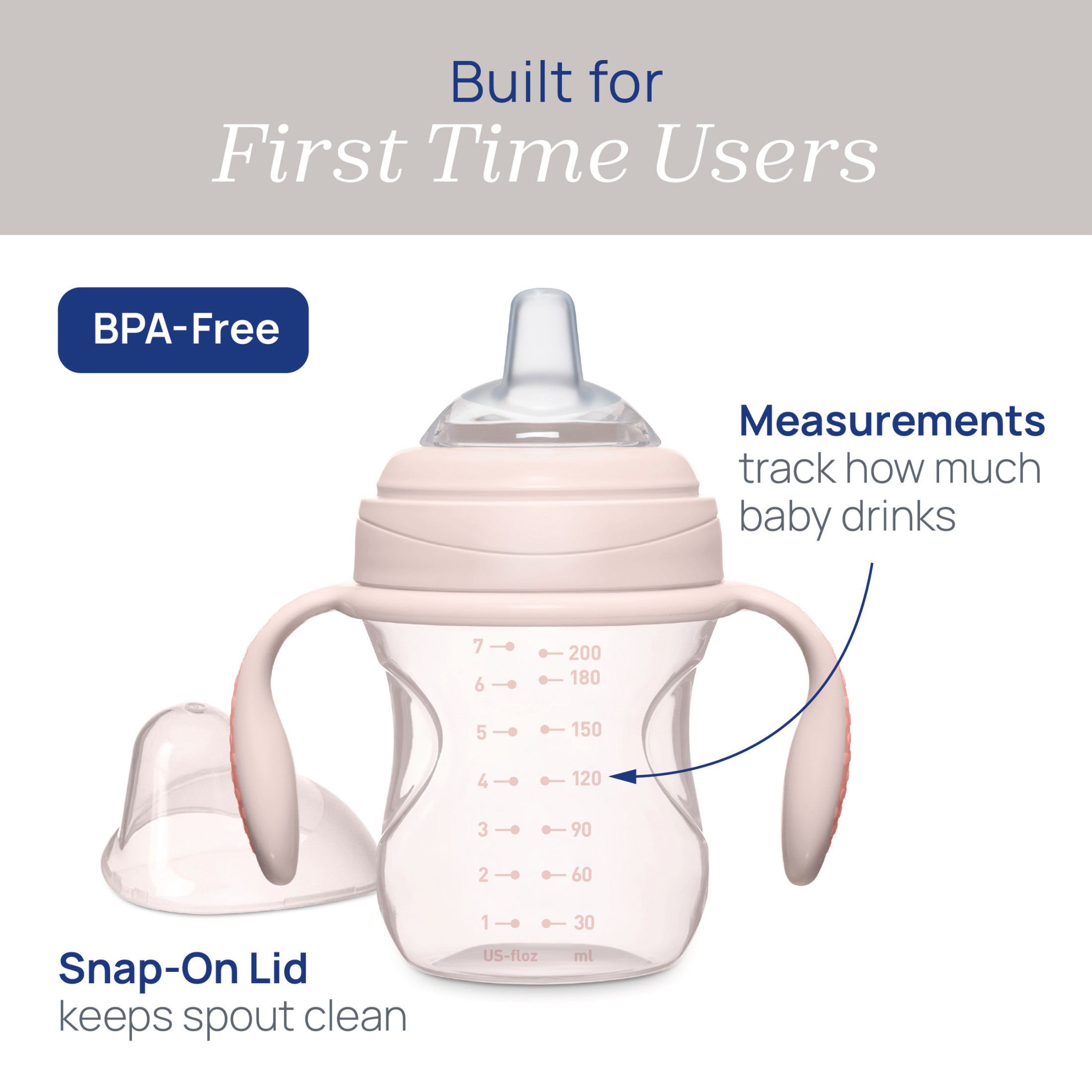 Chicco Silicone Spout Transition Sippy Cup, 7oz, 4M+, Blush photo 5