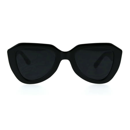 SA106 - Womens Mod Retro Trendy Unique Dad Shade Sunglasses All Black ...