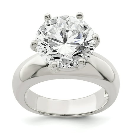 Best Price Product - Sterling Silver Solitaire Round CZ Ring - Walmart.com