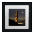 thumbnail image 2 of Trademark Fine Art "Golden Gate and Moon" Canvas Art by Moises Levy White Matte, Black Frame, 2 of 5