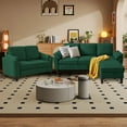 thumbnail image 6 of Pingliang Home Sectional Sofa Couch with Storage Ottoman and Loveseat,Modern 5 Seater Sofa Couch Set,L Shaped Couch with Footstool for Living Room Apartment Studio Office,Green, 6 of 8