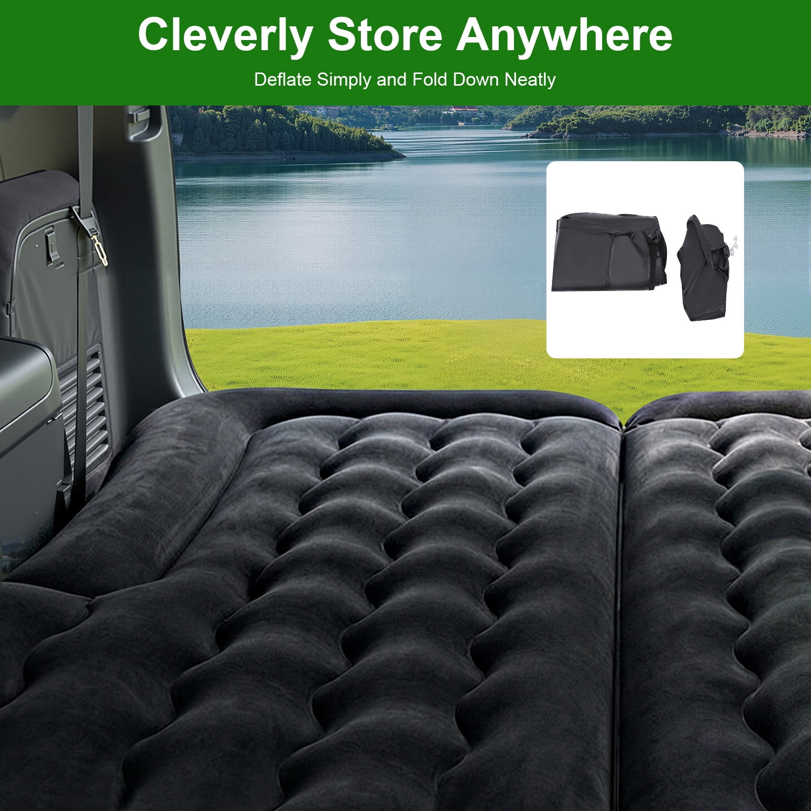 Miumaeov Inflatable Air Mattress Portable Camping Travel Sleeping Airbed with Electric Air Pump or SUV/Truck/Van