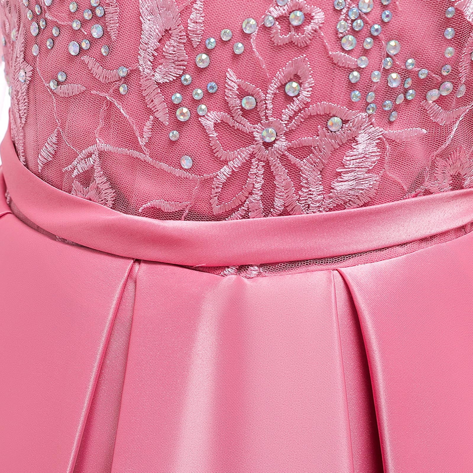 Prom Dresses for Teen Girls Long Sleeve A-Line 7-14 Years Kids Elegant Solid Embroidered Evening Party Birthday Maxi Dress 2025