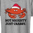 thumbnail image 3 of Instant Message - Not Naughty Just Crabby Christmas - Women's Short Sleeve Graphic T-Shirt, 3 of 6