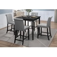 thumbnail image 3 of Counter Height Table, Square Dining Table, Kitchen Bar Table, Black Wood Dining Table for 4, Black, 3 of 5