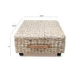 thumbnail image 4 of happimess BSK1006C Chett 26.38" Minimalist Hand-Woven Hyacinth/Wood Underbed Storage Bin with Wheels and Handles, White Wash, 4 of 11