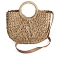 thumbnail image 2 of CHUANK Straw Crossbody Bag with Handle - Straw Purse (Natural), 2 of 7