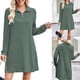 thumbnail image 2 of Soft Cotton V Neck Knitted Sweater Dress For Women Elegant Fall Winter Office Casual Wear Sweater Dress with Zippers milky XL, 2 of 4