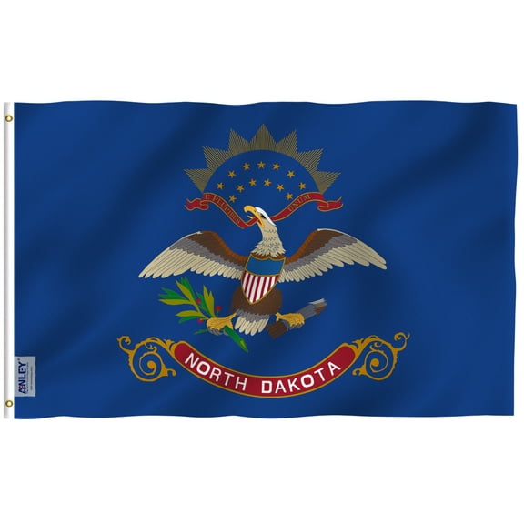 Anley Fly Breeze 3x5 Ft North Dakota State Flag - North Dakota ND Flags Polyester with Brass Grommets