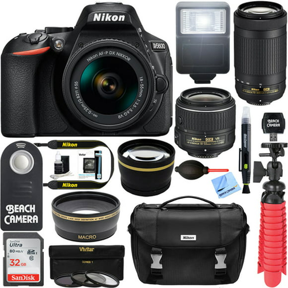 Nikon D5600 24.2MP DSLR Camera AFP 18-55mm VR, 70-300mm ED Lens Bundle Incl Camera, Lenses and More