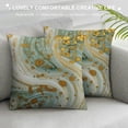 thumbnail image 3 of COMIO  Throw Pillow Covers Watercolor Marbled Blue Green and Golden Abstract Liquid Marble Pattern Gold Ink Pillow Case Home Decor Pillowcase, 3 of 5