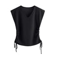 thumbnail image 1 of AherBiu Crop Tank Tops for Women V Neck Side Drawstring Sleeveless Slim Summer Cami Shirts Blouse, 1 of 4