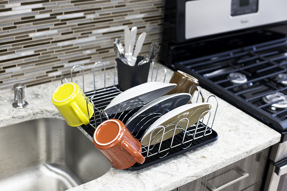 Large Capacity Wire Dish Rack, Black