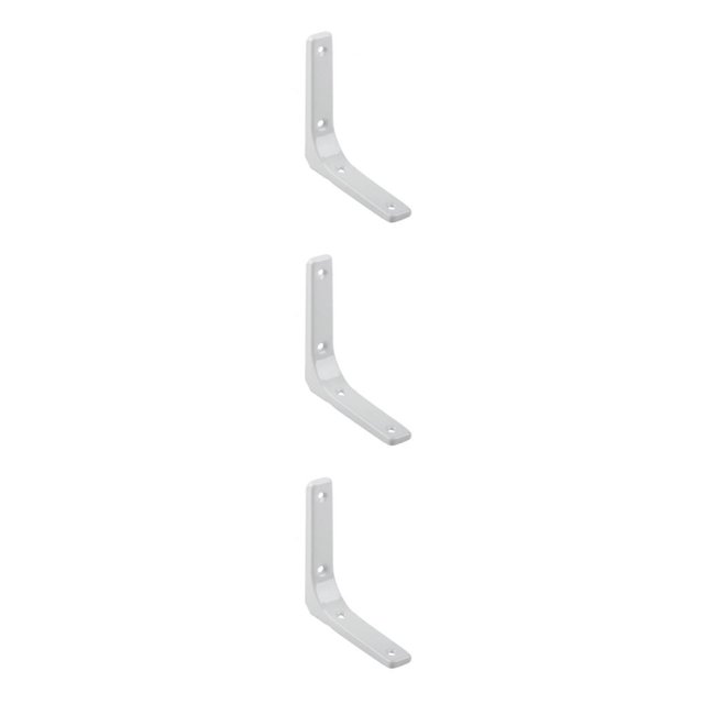 Youkk Support d'Étagère Robuste Mural en Forme de L Blanc 4 Pouces 3Set