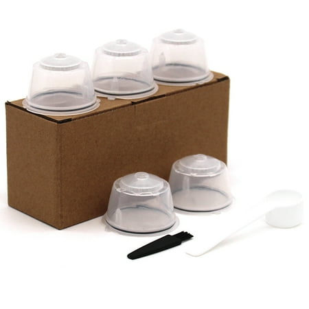 

5PCS Reusable Nestle for Coffee Capsule Filter Cup Refillable Filter Basket Reusable Spoon Brush-1