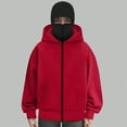 thumbnail image 5 of Towmus Balaclava Zip Hoodie Double Hood Y2K Winter Coats Built-In Eye Mask Jacket Hooded Sweatshirt, Unisex, 5 of 5