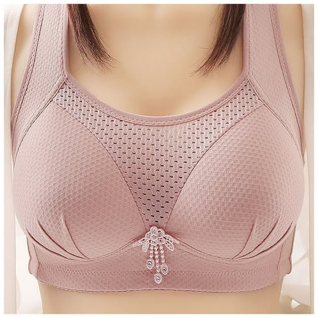 

Plus Size Bras for Women Wire-Free Push-Up Seamless Bra Solid Print C 44