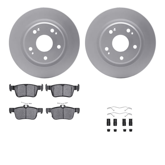Dynamic Friction Company Rear Brake Rotors with 5000 Advanced Brake Pads includes Hardware 6512-59507