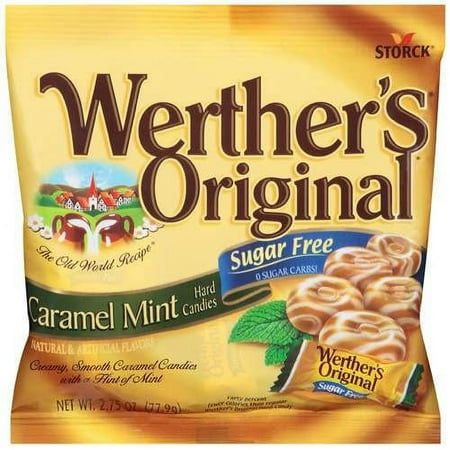 Storck Werther's Original Sugar-Free Caramel Mint Hard Candies, 2.75 Oz.