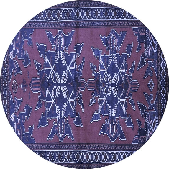 Ahgly Company Indoor Round Persian Blue Traditional Area Rugs, 5' Round