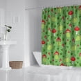thumbnail image 2 of Red Mushroom Frog Green Pattern Shower Curtain 84"x72" ,Bathroom Decorative Shower Curtains Set with 12 Hooks,Modern Waterproof Washable Shower Curtain, 2 of 6
