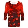 thumbnail image 4 of VKOYWKM Women's Love Heart Tshirts Valentine T-Shirts Heart Graphic Tees 3/4 Sleeve Crew Neck Holiday T-Shirts Valentines Day Gifts, 4 of 5