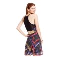 thumbnail image 2 of Material Girl Womens Printed Illusion A-line Dress, Black, Juniors, Medium, 2 of 2