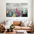thumbnail image 2 of Elephant Stock Manhattan Pop Wall Art - Horizontal Multi Panel Canvas - Living Room Wall Decor - Places Multi Panel - Blue And Pink Decor - 65" x 42", 2 of 4