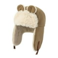 thumbnail image 2 of yotijay Animal Ears Trapper Hat Lightweight Cute Comfortable Warm Ear Protection Hat for Khaki, 2 of 9