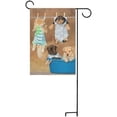 thumbnail image 5 of SKYSONIC Garden Flag Staffordshire Terrier Puppies with Cat Hanging Double-Sided Printed House Sports Flag 12x18 in Polyester Decorative Flags for Courtyard Garden Flowerpot, 5 of 6