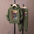 thumbnail image 2 of mgoYE Toddler Baby Boy Fall Winter Outfit Contrast Color Long Sleeve Sweatshirts Stretch Jogger Pants Newborn Clothes Set, 2 of 6