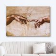 thumbnail image 2 of wall26 Canvas Print Wall Art The Creation of Adam Closeup by Michelangelo Spiritual &amp; Religious Cultural Oil Painting Renaissance Traditional Portrait for Living Room, Bedroom, Office - 32"x, 2 of 5