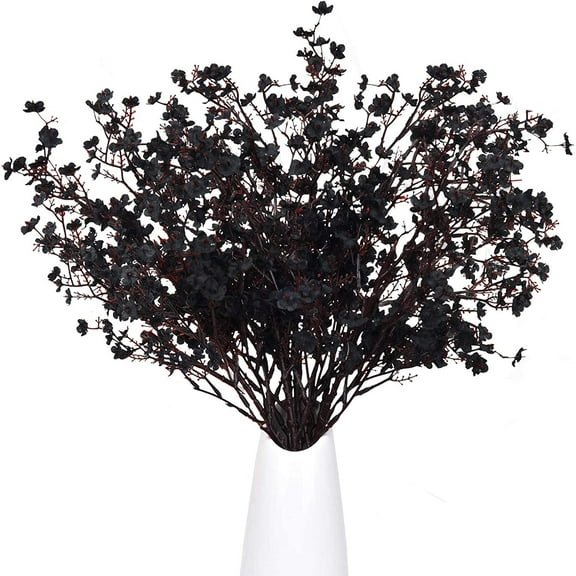 Baby Breath Artificial Flower, Black Baby Breath Flowers Real Touch Silk Baby Breath Fake Gypsophila Flowers Artificial Gypsophila Stems for Wedding Party DIY Home Floral Arrangement